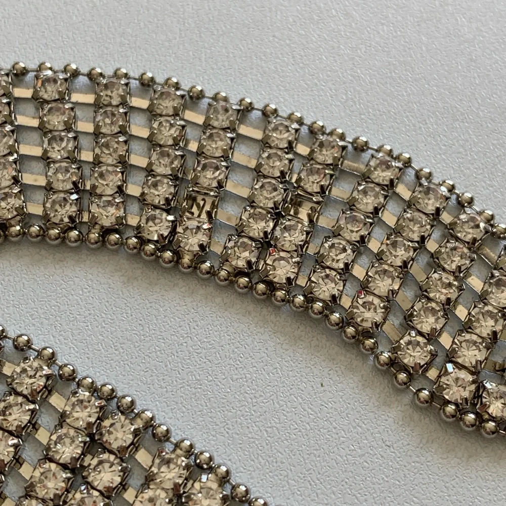 Vintage Silver Rhinestone Belt 40”